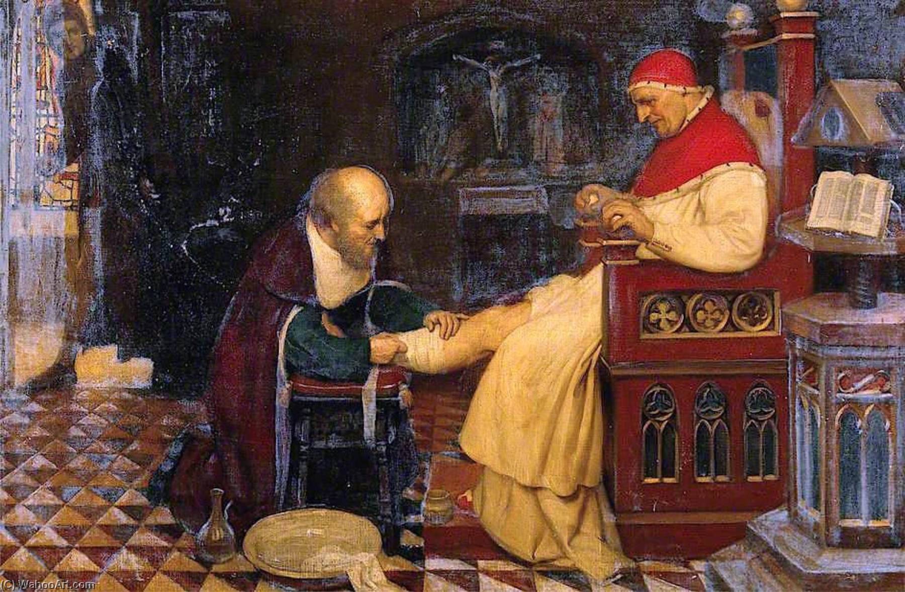 Guy De Chauliac Bandaging The Leg Of Pope Clement Vi At Avignon, C.1348 — Ernest Board