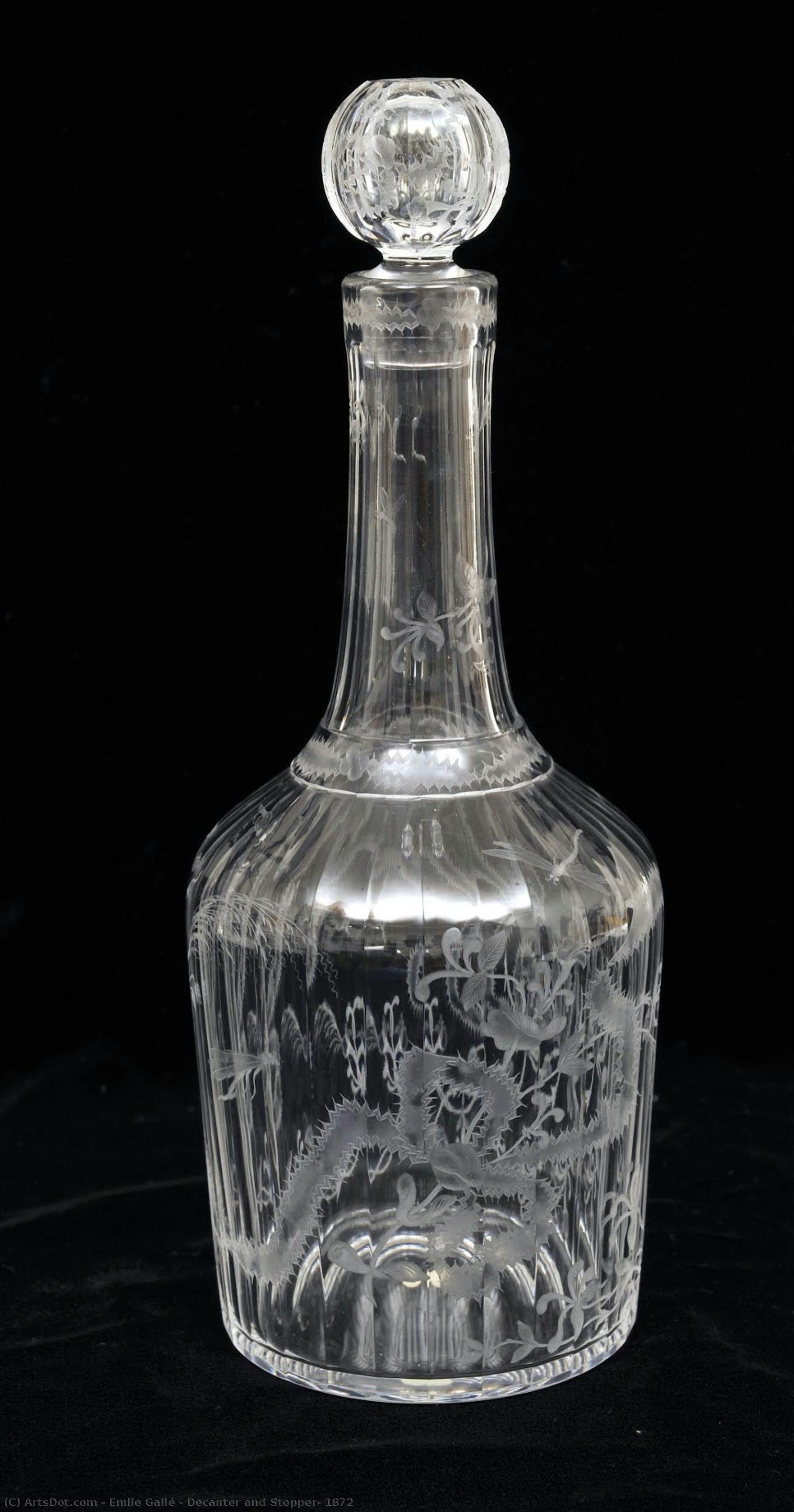 Decanter Y Stopper — Émile Gallé