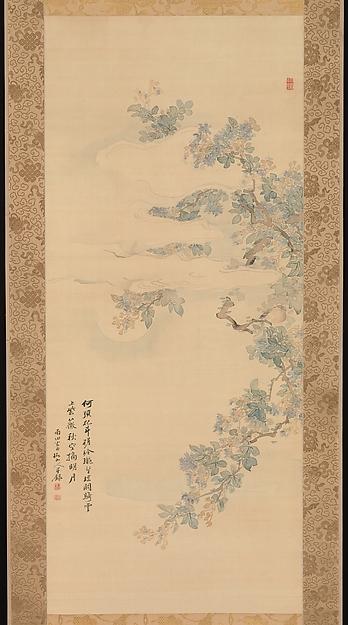 Small Bird On A Crepe Myrtle Branch — Tsubaki Chinzan