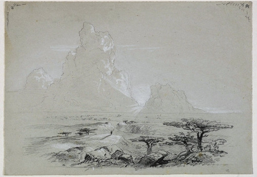Sketch For A Biblical Or Allegorical Picture (figure Overlooking A Plain) — Thomas Cole