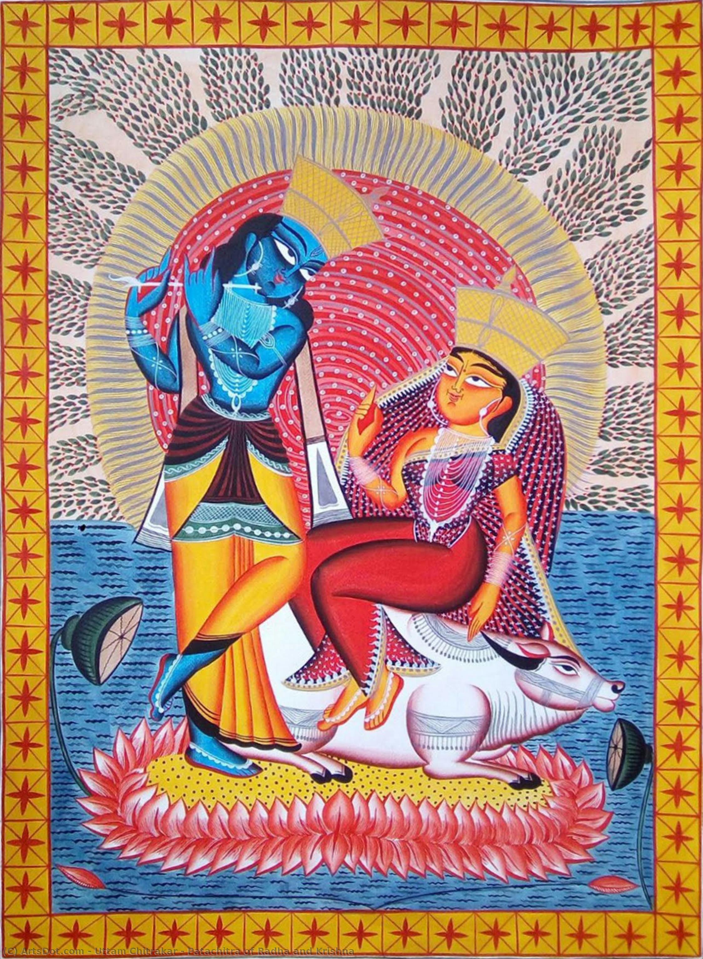 Patachitra Of Radha And Krishna — Uttam Chitrakar