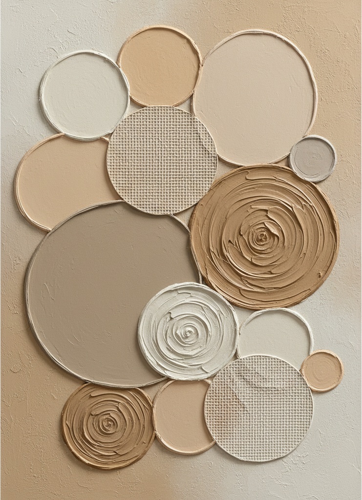 Sculptural Resonance: An Organic Arrangement Of Layered Impasto And Neutral Shadows — David Moreau