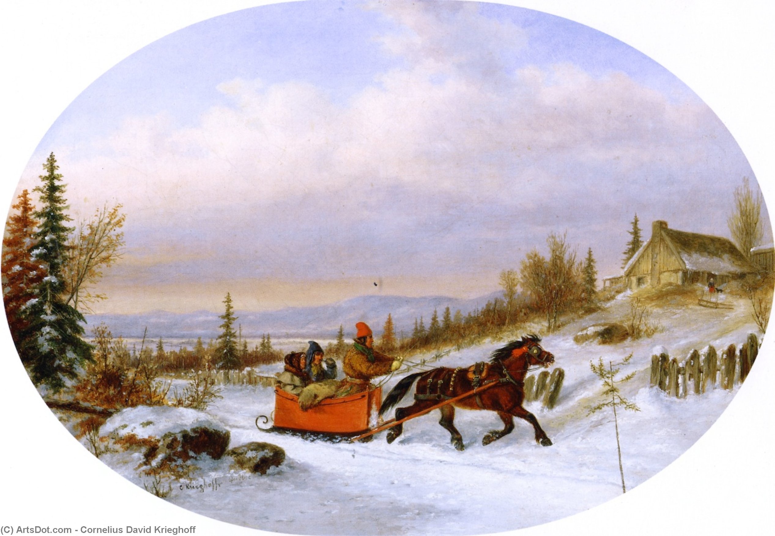 Habitants Returning From Town — Cornelius David Krieghoff
