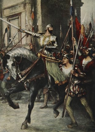At The Head Of A Large Body Of Men Rode Rienzi — Ferdinand Leeke