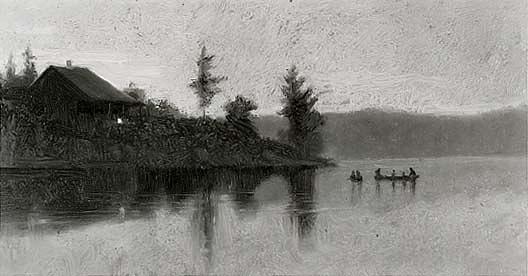 The Light Of The Smudge And The After Sunset Glow Row Song At Chateaugay, (painting) — Abbott Handerson Thayer