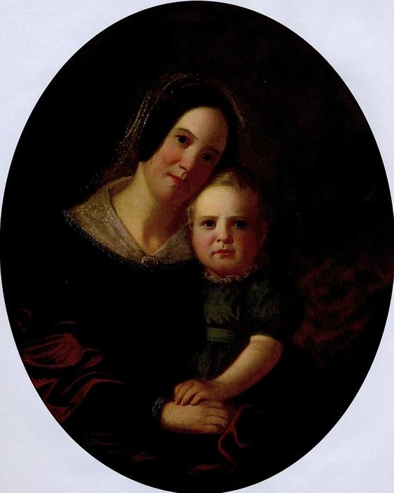Mrs. George Caleb Bingham (sarah Elizabeth Hutchinson) And Son Newton — George Caleb Bingham