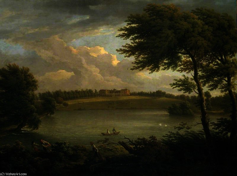 View Of Copped Hall In Essex, From Across The Lake — George Washington Thomas Lambert