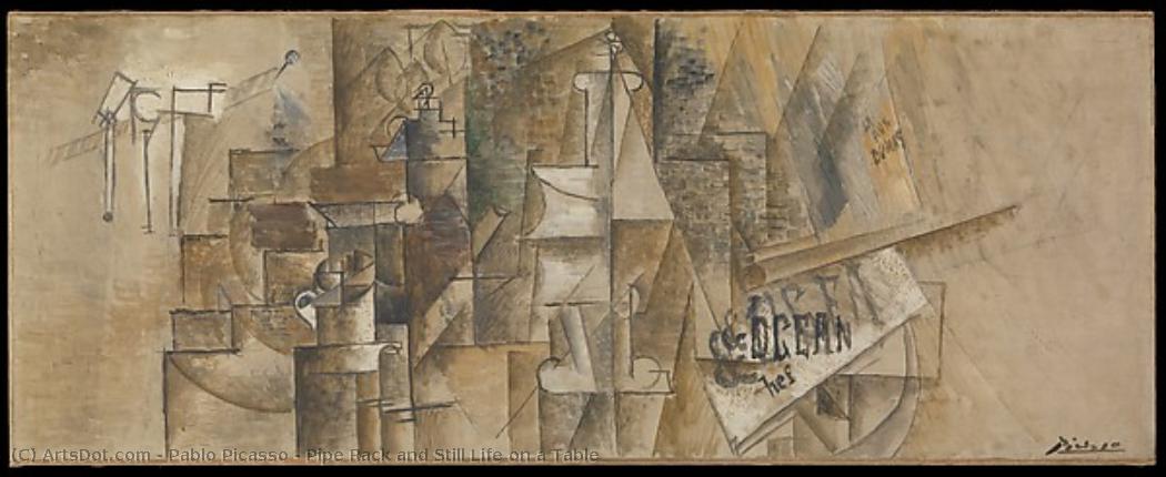 Pipe Rack Und Stillleben Auf Einem Tisch — Pablo Picasso