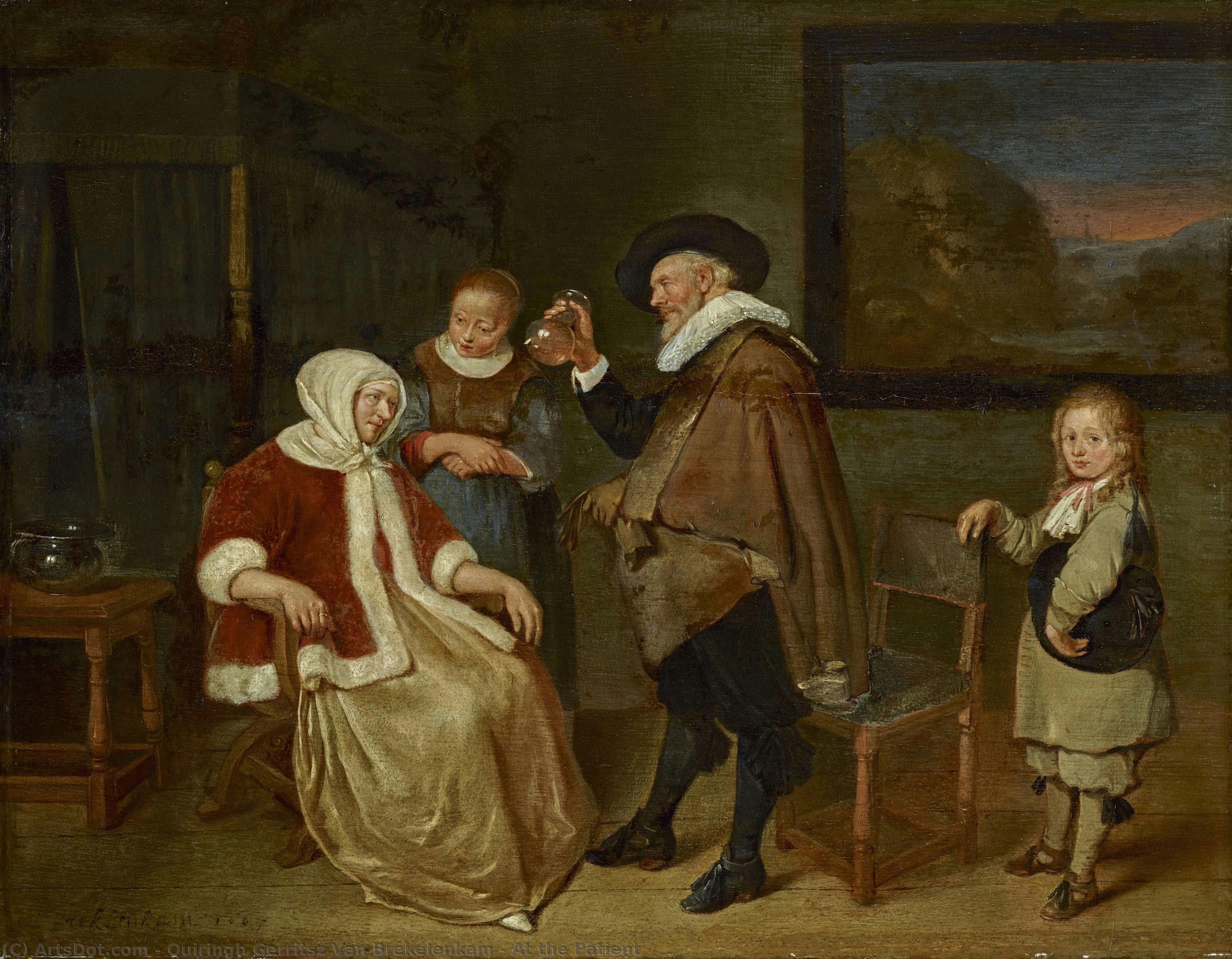 At The Patient — Quiringh Gerritsz. Van Brekelenkam