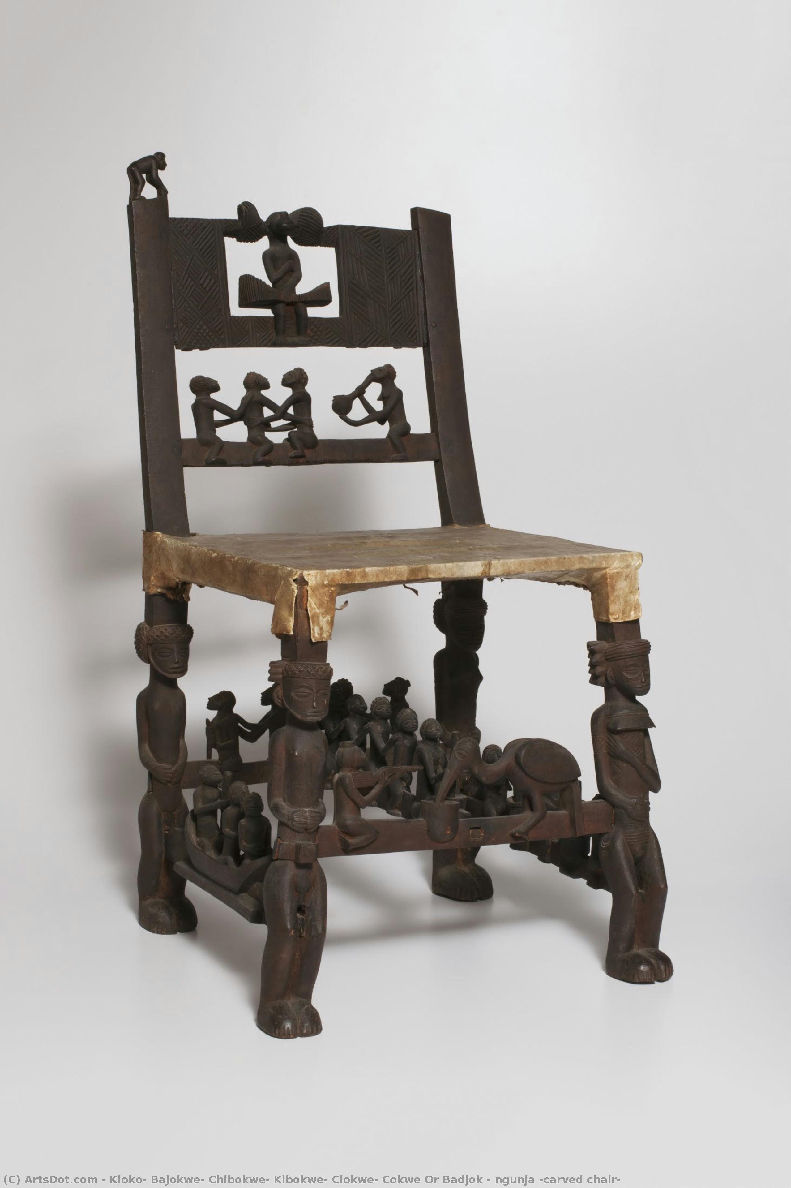 Ngunja (carved Chair) — Kioko, Bajokwe, Chibokwe, Kibokwe, Ciokwe, Cokwe Or Badjok