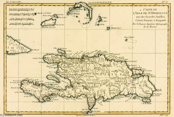 The French And Spanish Colony Of The Island Of St Dominic Of The Greater Antilles, From 'atlas De To — Rigobert Bonne (charles Marie Rigobert Bonne)