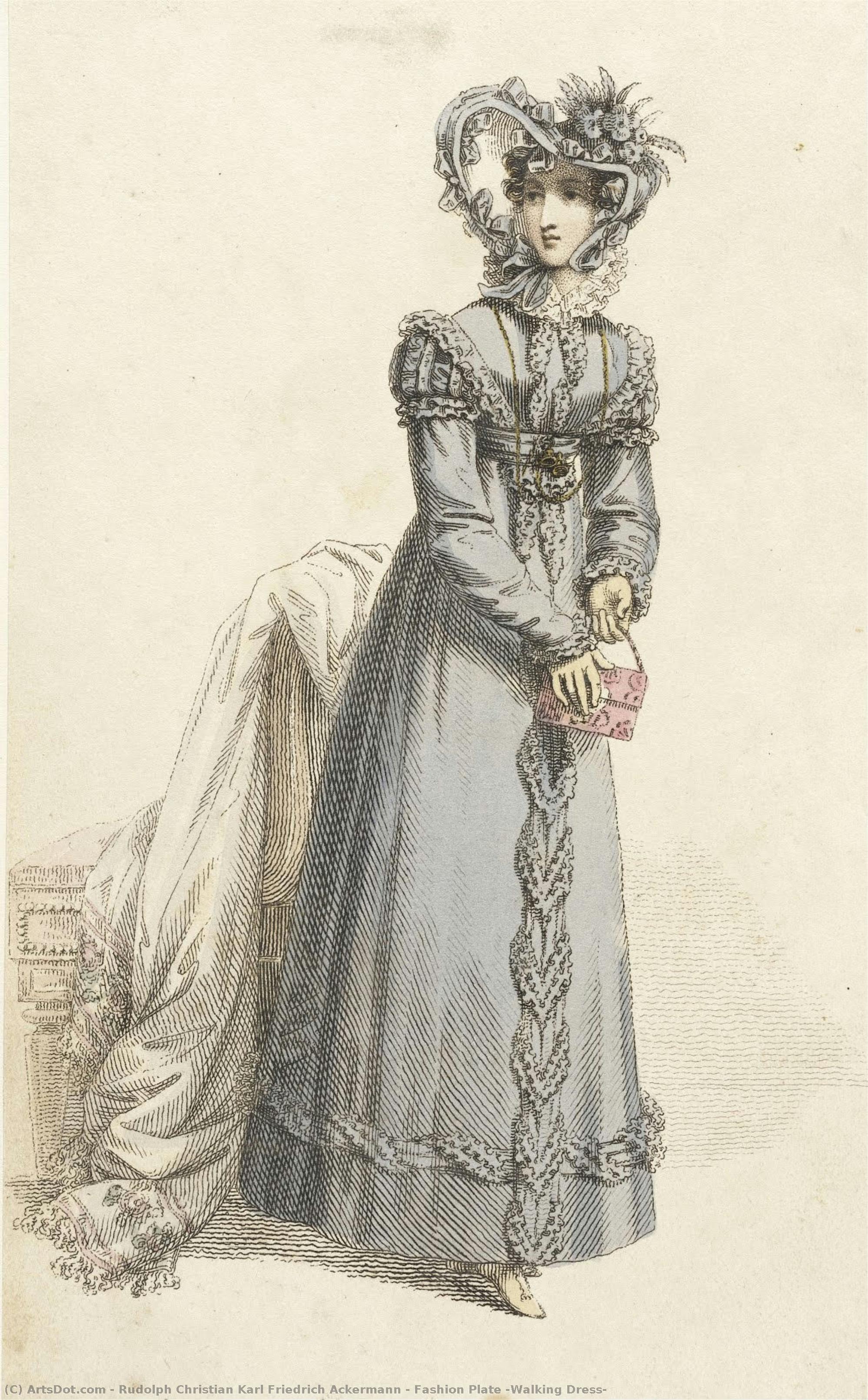Fashion Plate (walking Dress) — Rudolph Christian Karl Friedrich Ackermann