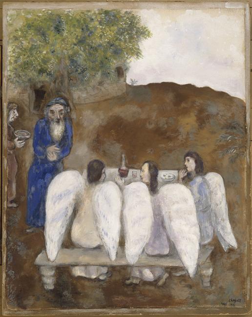 Three Angels Visit Abraham — マルク・シャガール