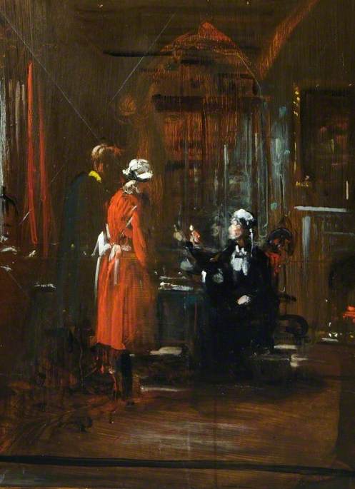 Study For 'the Housekeeper's Room' ('morning Orders') (detail) — Frederick William Elwell