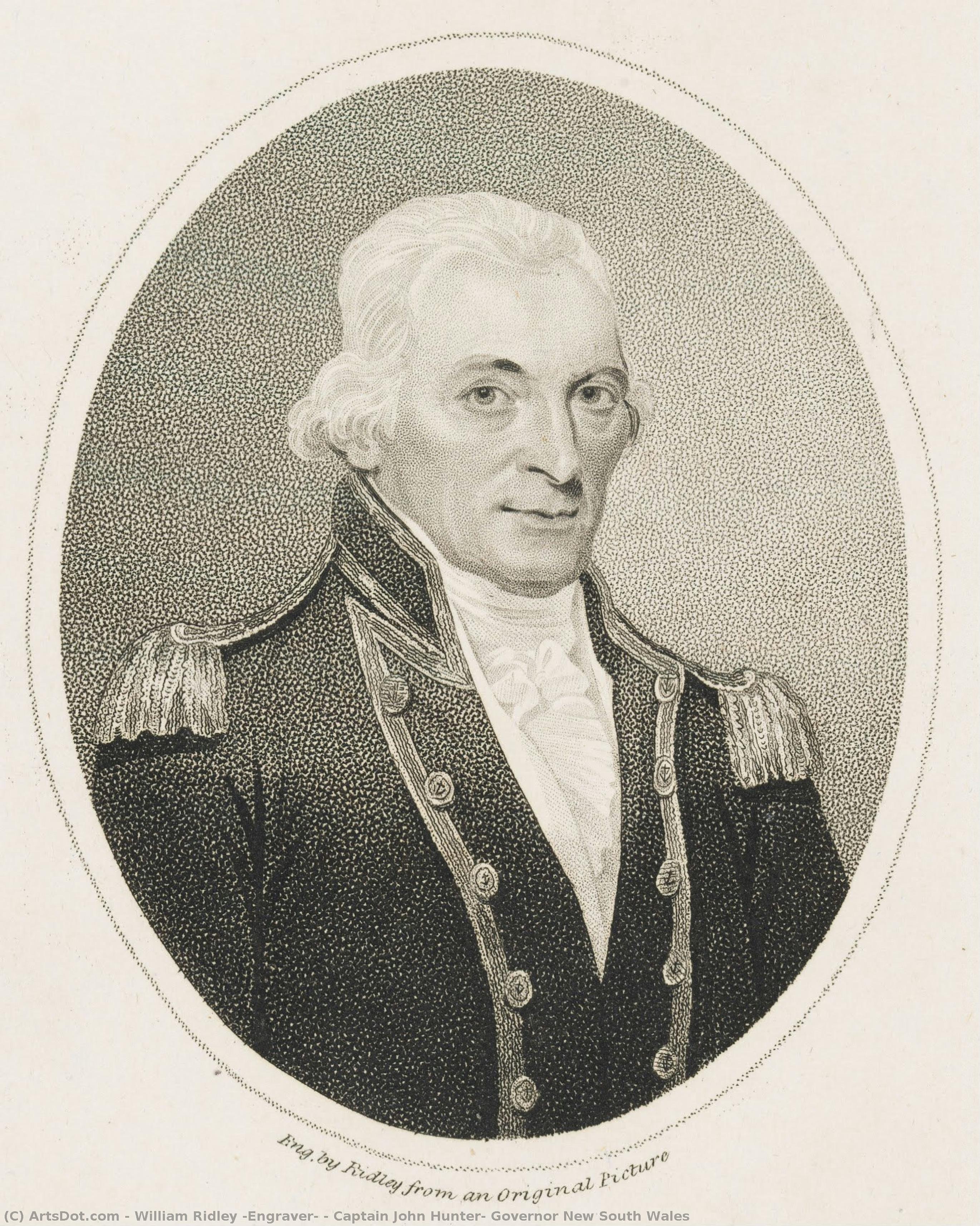Captain John Hunter, Governor New South Wales — William Ridley (engraver)