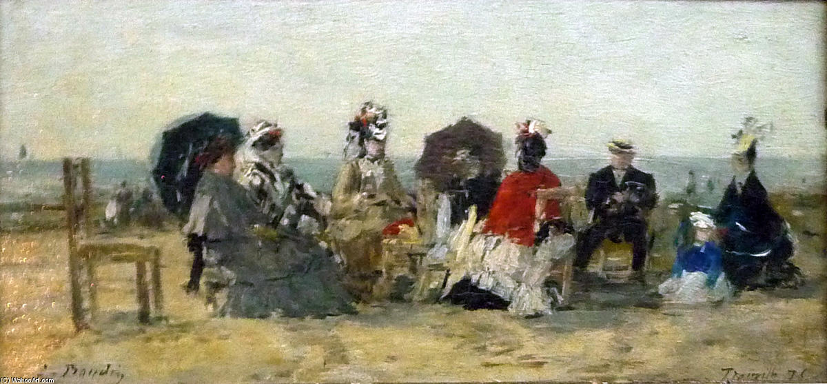 Figures On The Beach At Trouville — Eugène Louis Boudin