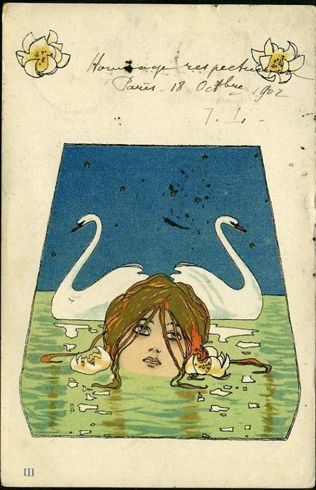 Leda And The Swan — Raphael Kirchner