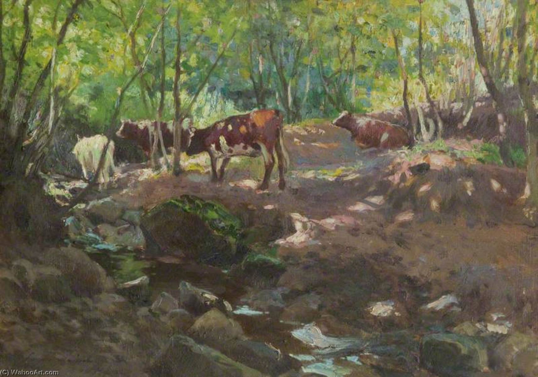 Cattle By A Stream — Самуэль Джон Ламорна Берч