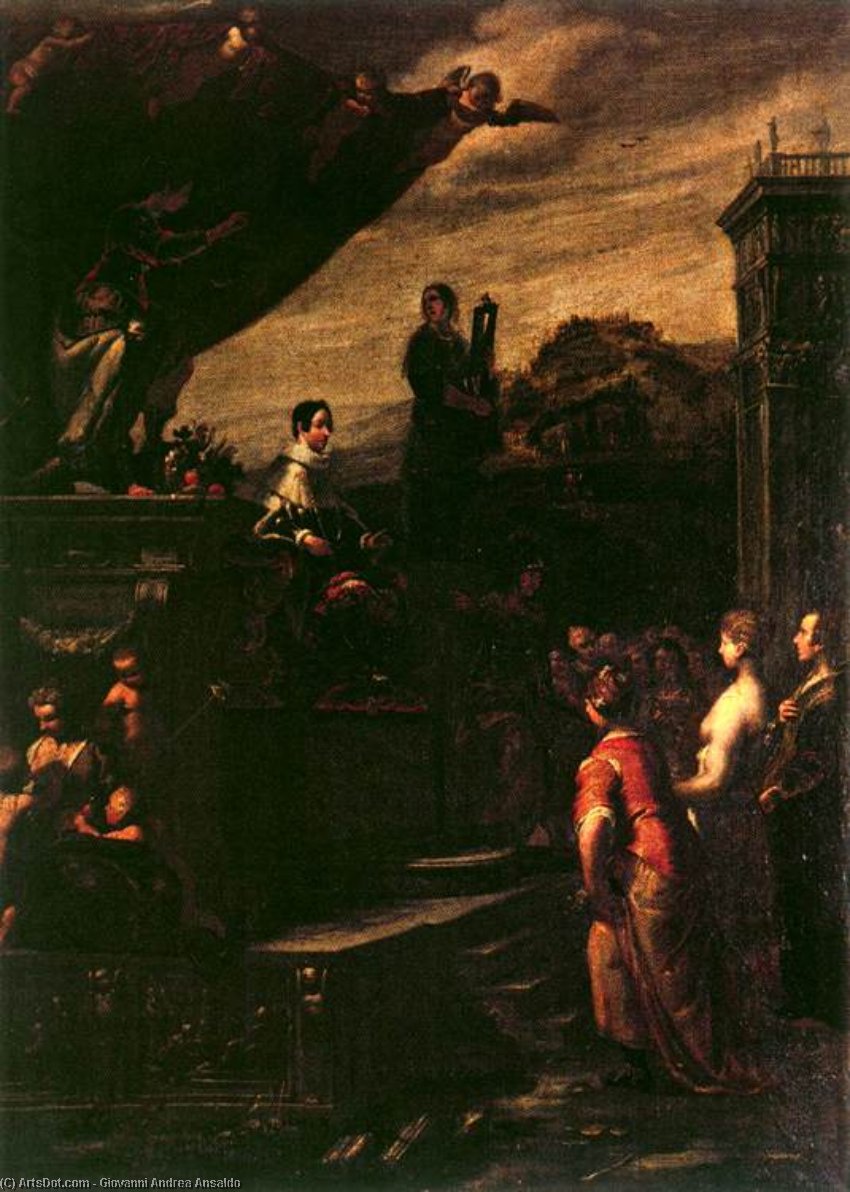 Allegory Of The Crowning Of Ferdinando Ii De' Medici — Giovanni Andrea Ansaldo