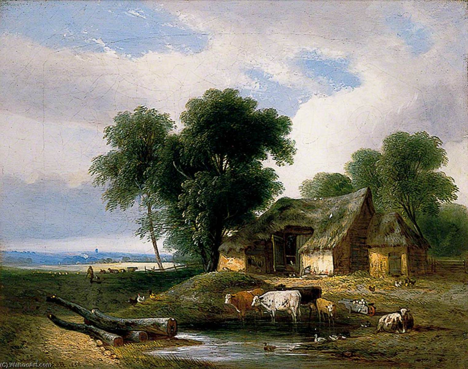 River Scene Near Cambridge — Samuel David Colkett