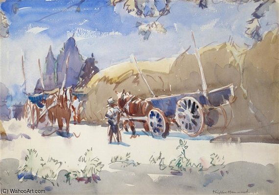 Hay Ricks And Hay Carts In France — Arthur Henry Church