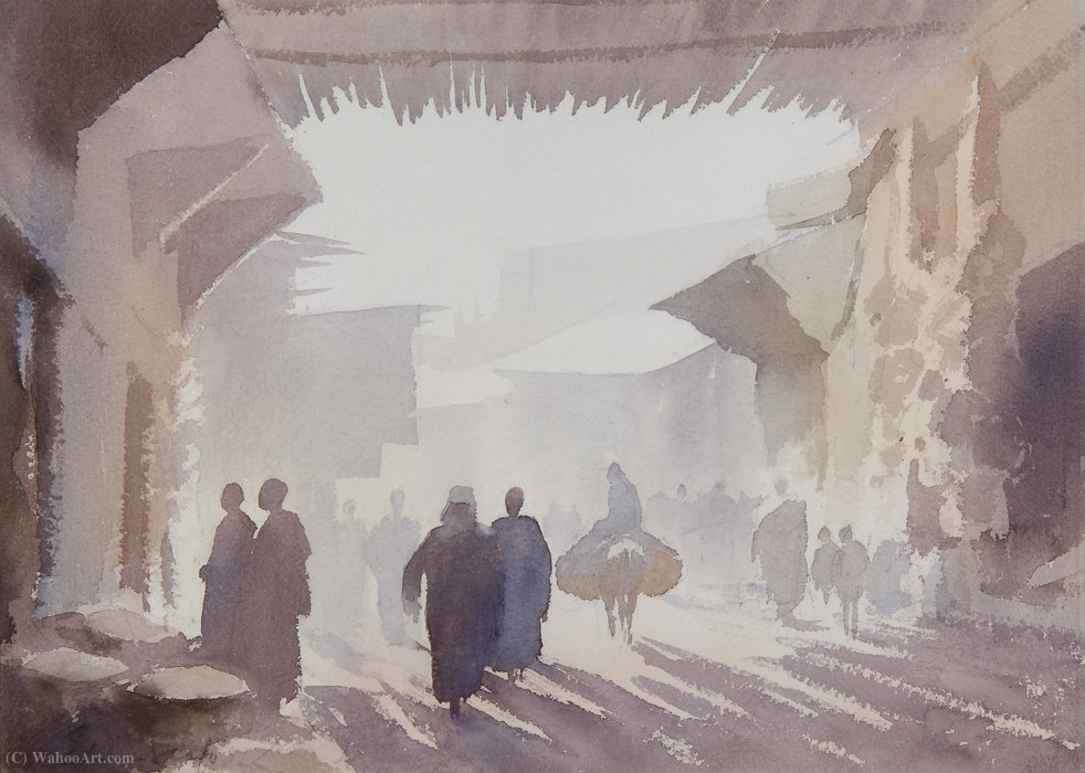 Early Morning In The Soukh, Marakesh — Edward Seago