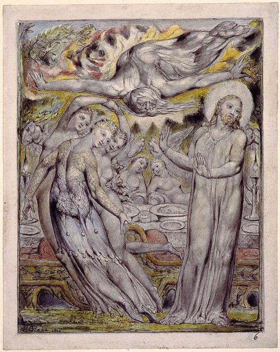 Christ Refusing The Banquet Offered By Satan — William Blake
