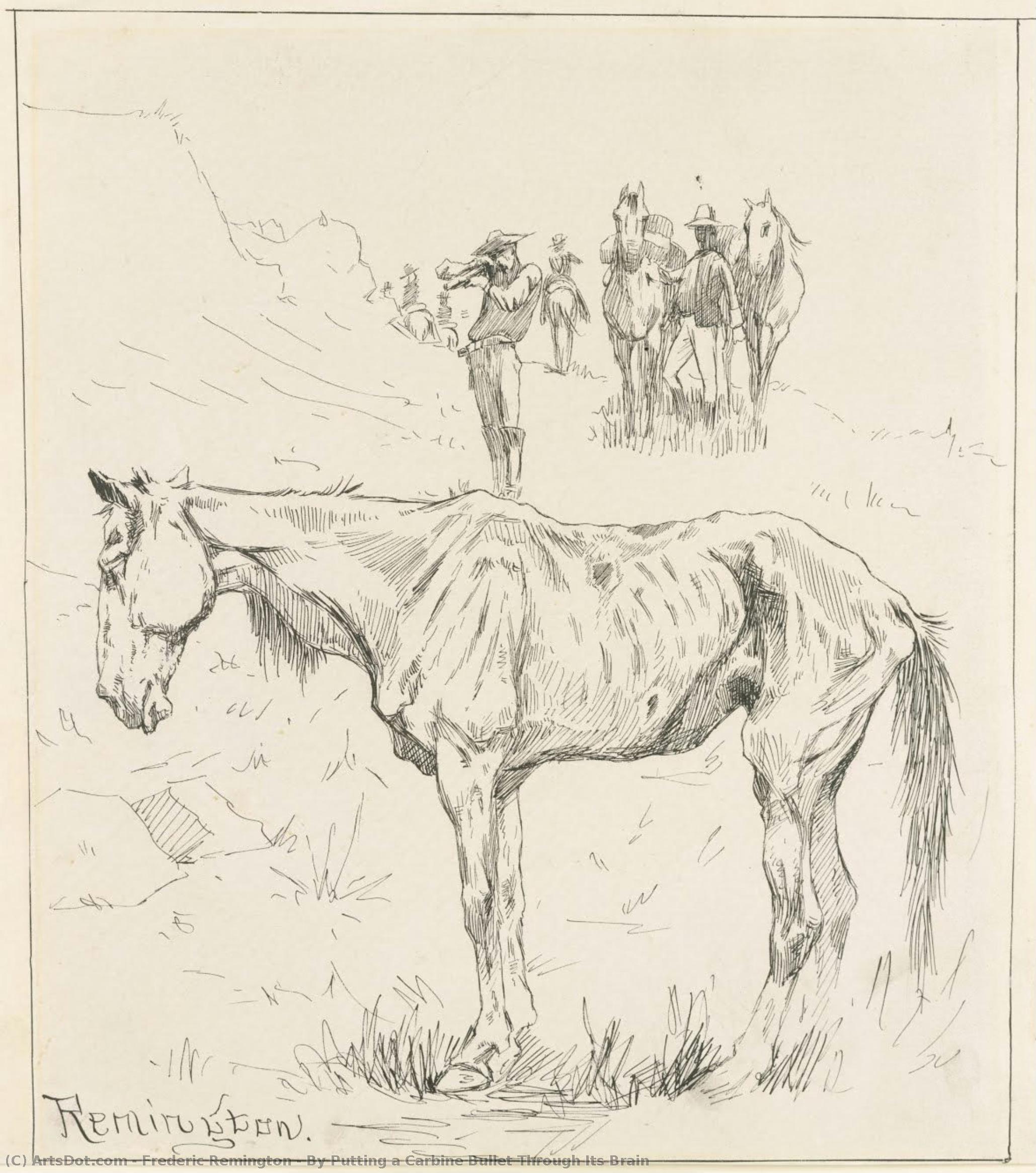 Al Atravesar Su Cerebro Con Una Bala De Carabina — Frederic Remington