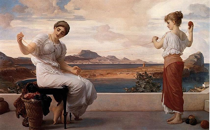 English Winding The Skein‎ Русский Наматывание Мотка Пряжи — Sir Frederic Lord Leighton