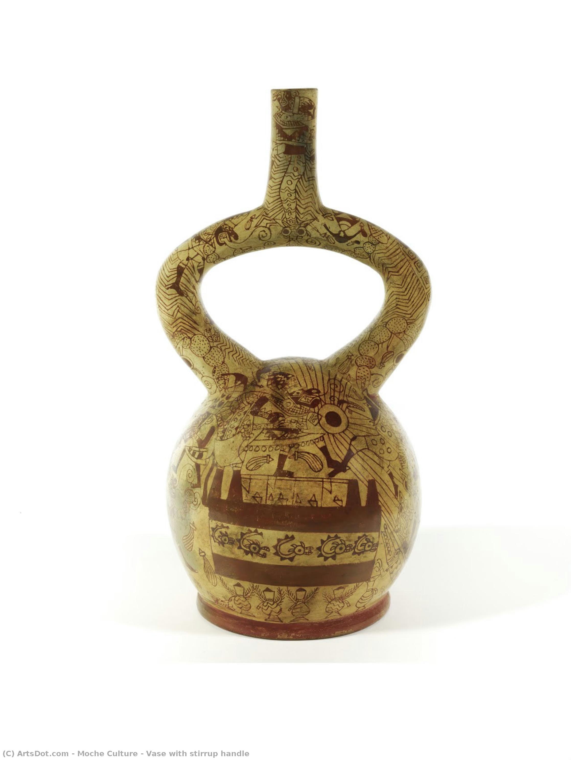 Vase With Stirrup Handle — Moche Culture