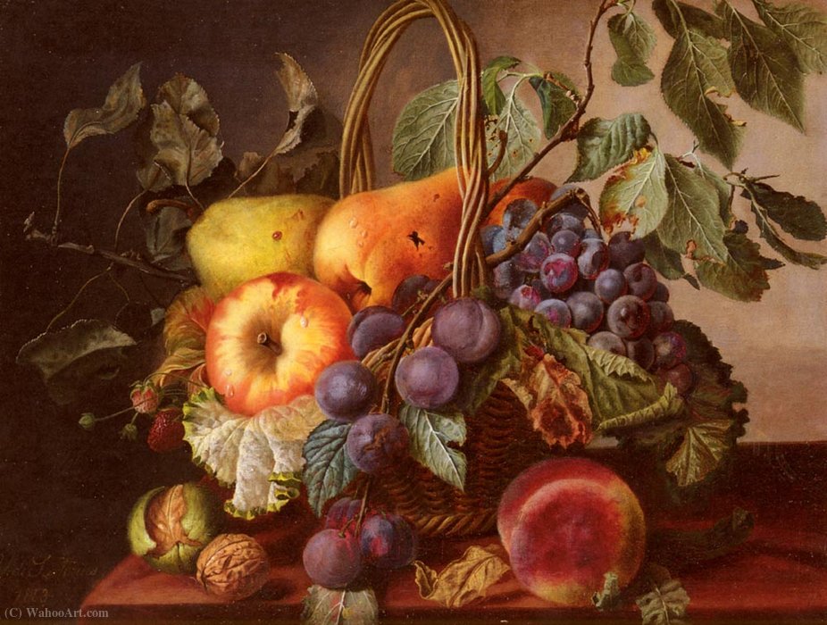 A Still Life With A Basket Of Fruit — Virginie De Sartorius