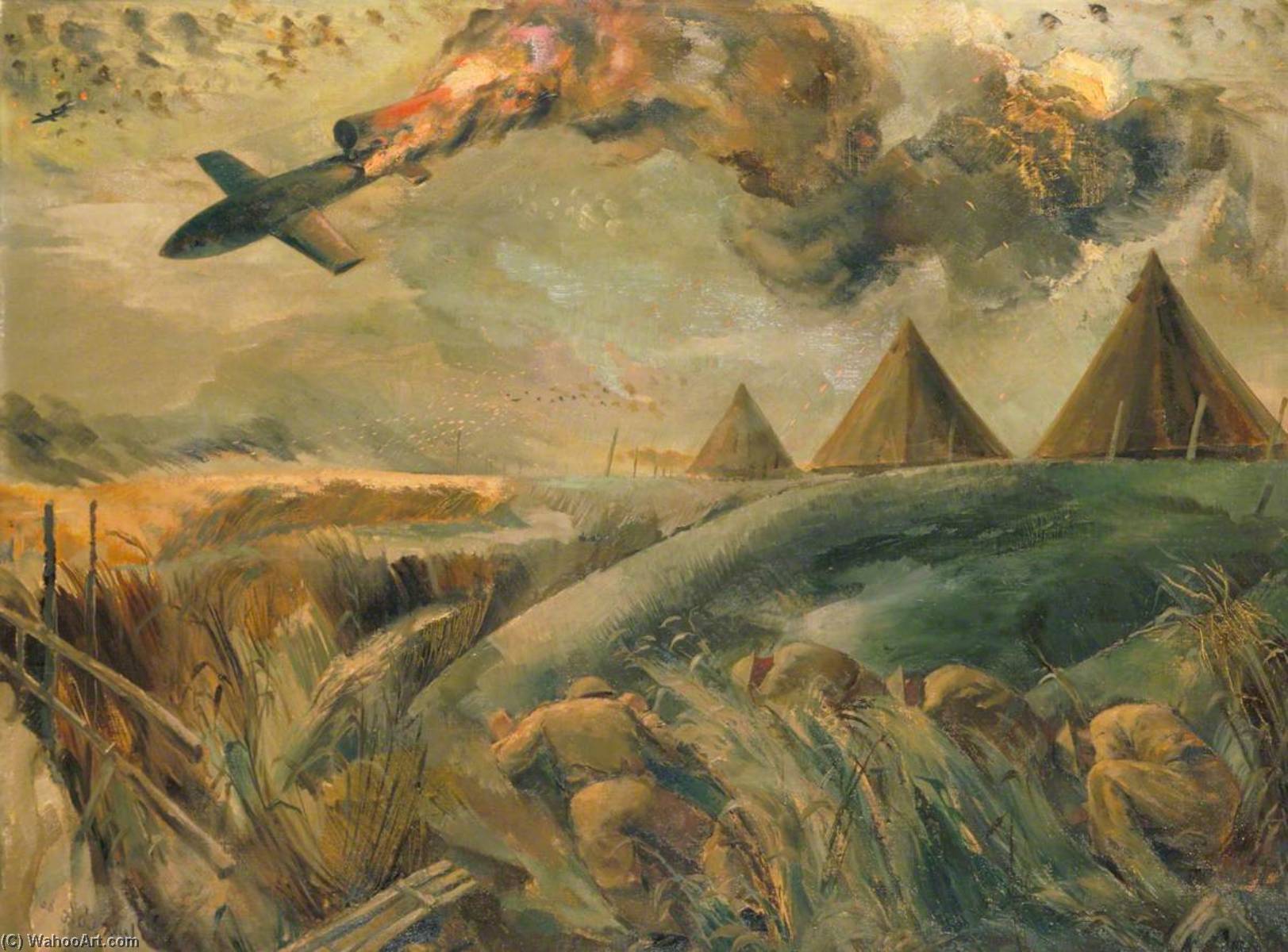 Battle Of London Royal Marine Anti Aircraft Gunners Bring Down A Flying Bomb — Leslie Cole