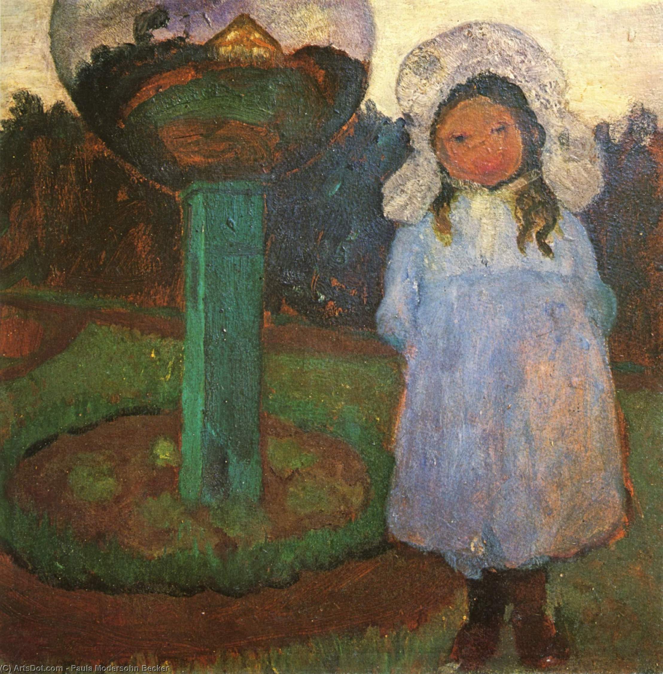 Girl In The Garden Near The Crystal Ball — Paula Modersohn-becker