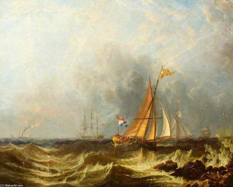 A Seascape With Shipping — John Wilson Carmichael