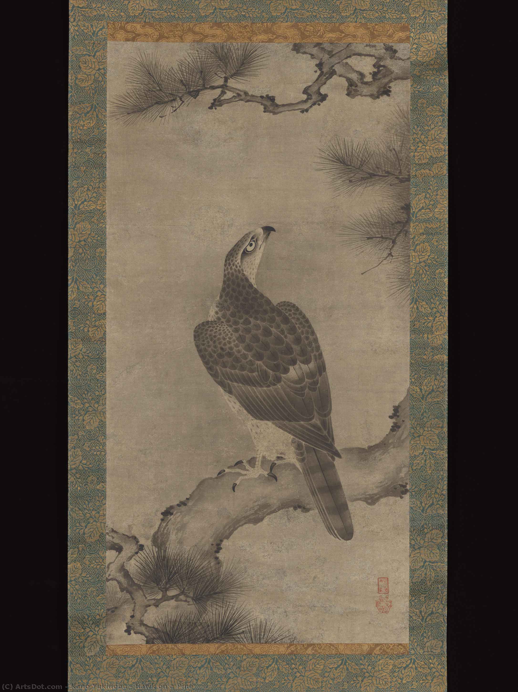 Hawk On A Pine — Kano Yukinobu