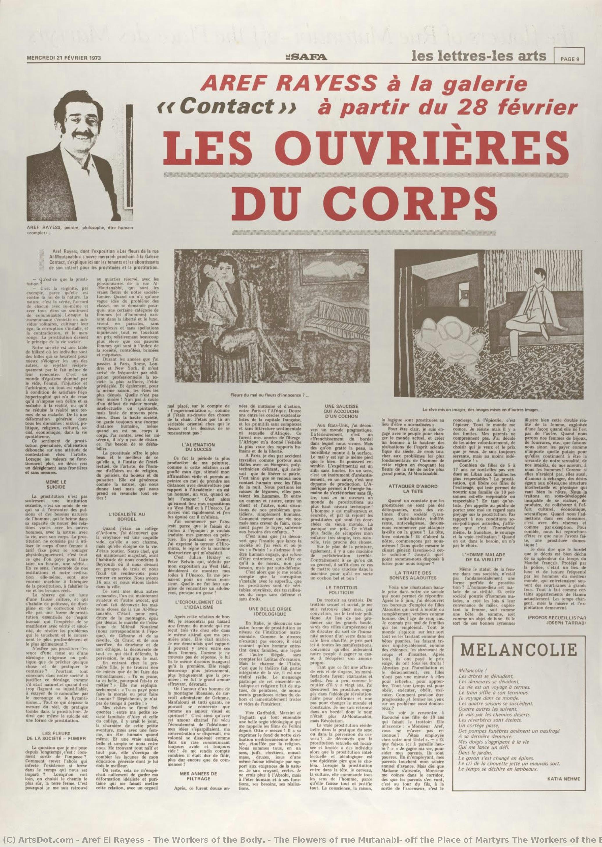 The Workers Of The Body. | The Flowers Of Rue Mutanabi- Off The Place Of Martyrs The Workers Of The Body — Aref El Rayess