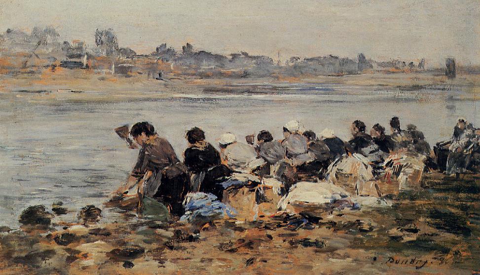 Laundresses On The Banks Of The Touques (11) — Eugène Louis Boudin