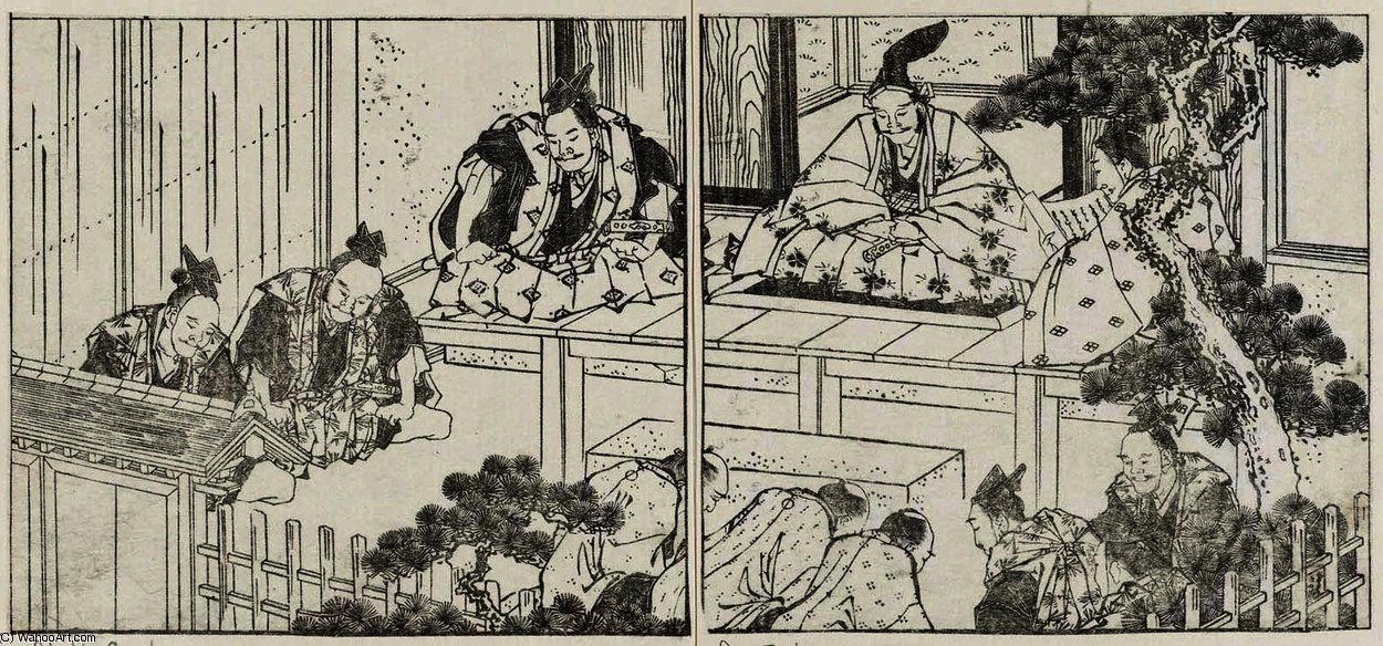 At The Court Of A Daimyo — Katsushika Hokusai