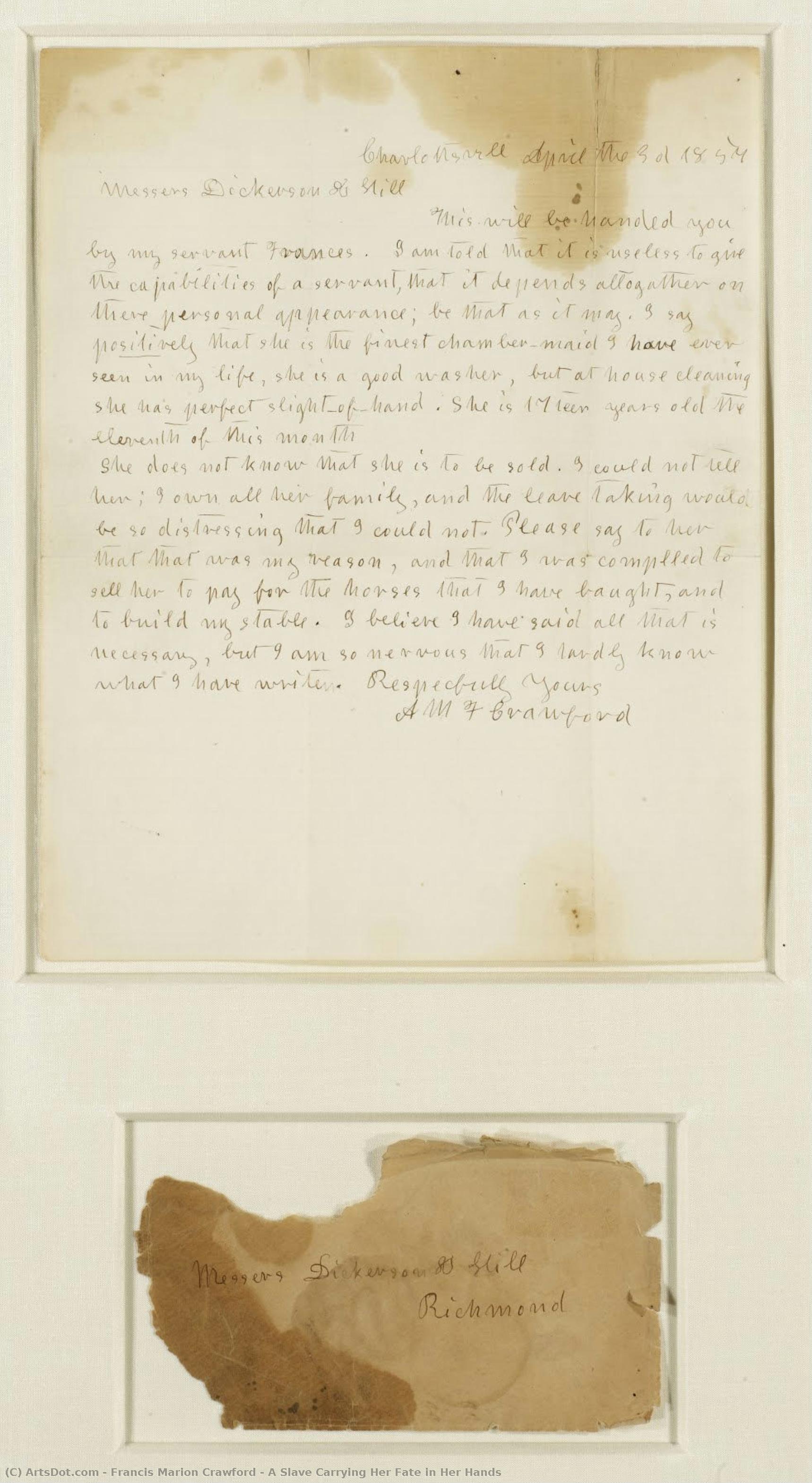 A Slave Carrying Her Fate In Her Hands — Francis Marion Crawford