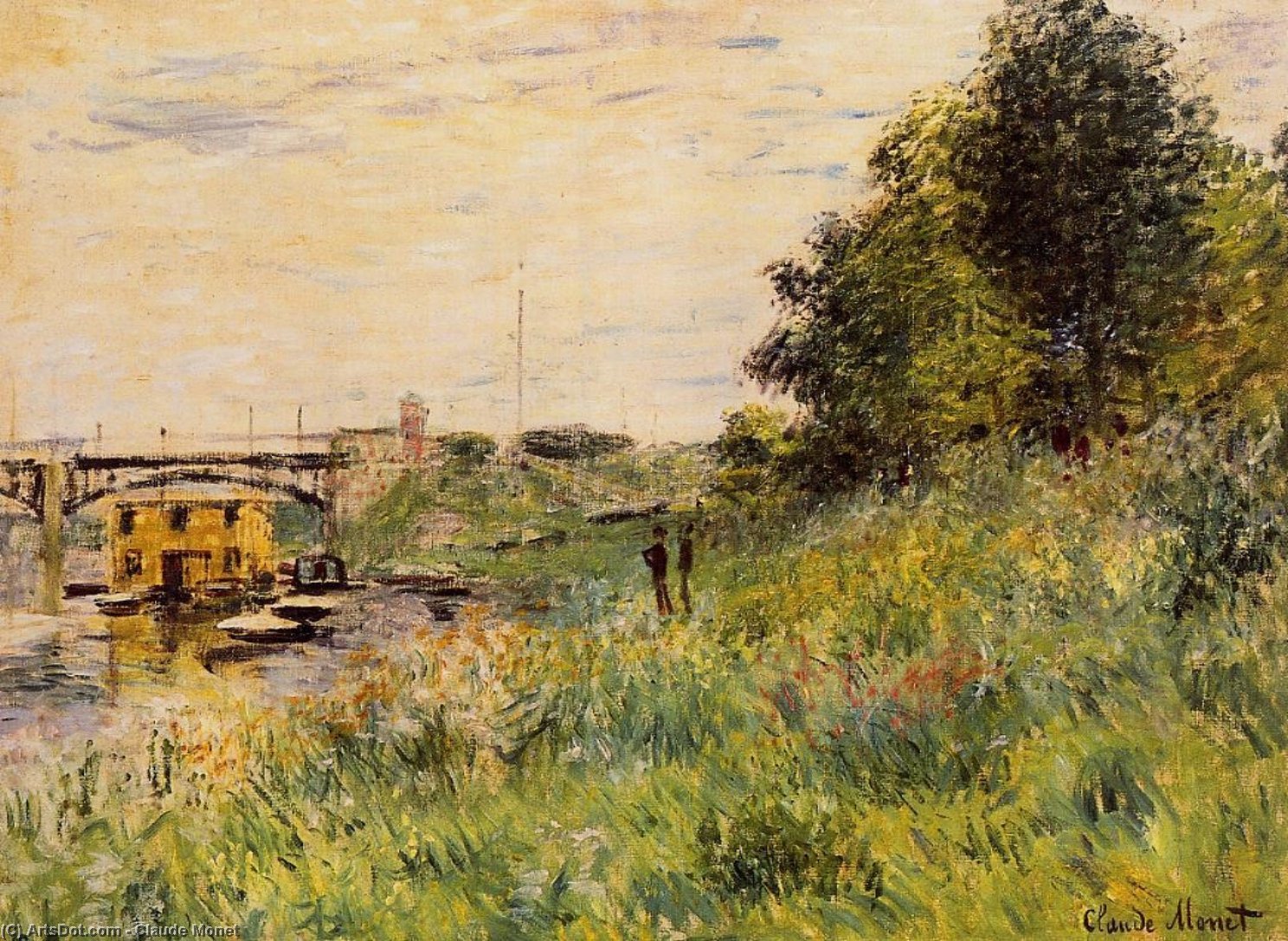 Las Orillas Del Sena En El Puente Argenteuil — Claude Monet