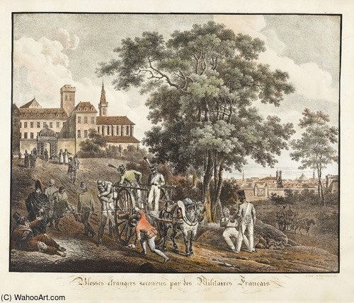 Blessés Étrangers Secourus Par Des Militaires Francais — Charles Emile Hippolyte Lecomte Vernet