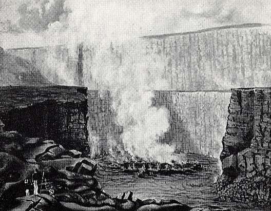 West Crater Of Kaluea Pele From The Blackledge, (painting) — Titian Ramsay Peale
