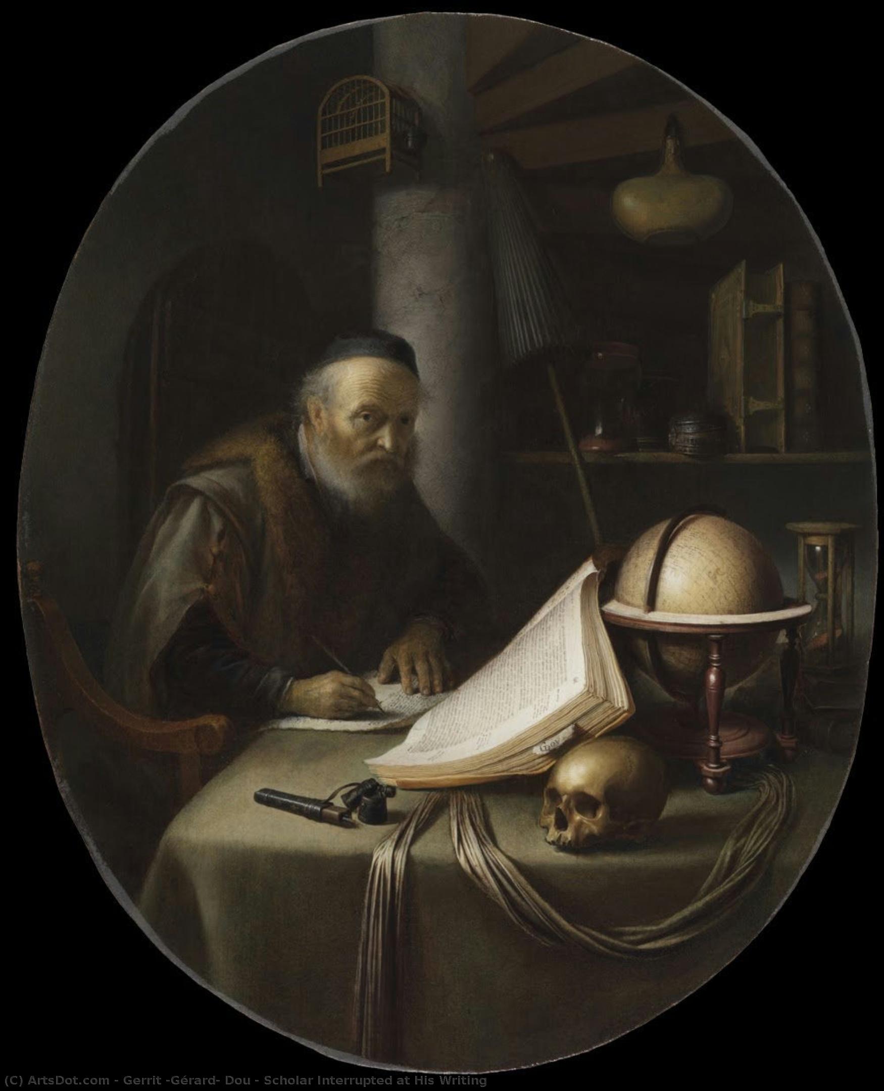 Scholar Interrupted At His Writing — Геррит Доу