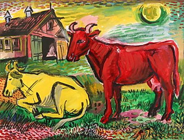 Red And Yellow Cows — Давид Бурлюк