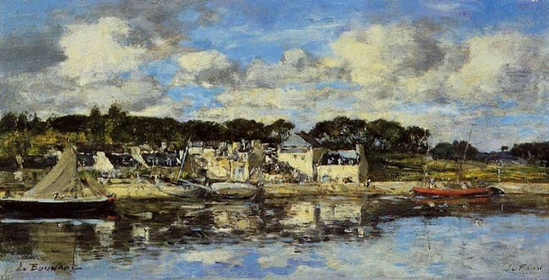 Le Faou: The Village And The Port On The River — Eugène Louis Boudin