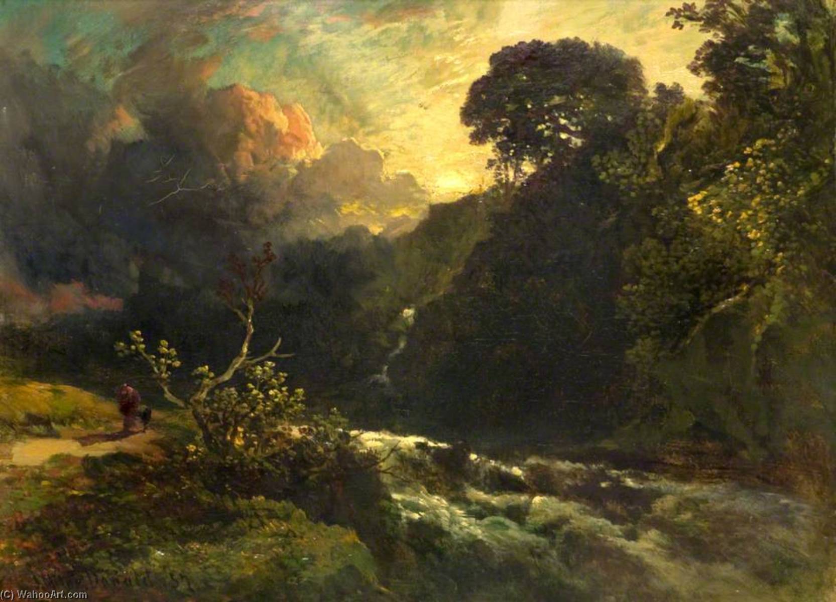 River In Spate — John Milne Donald