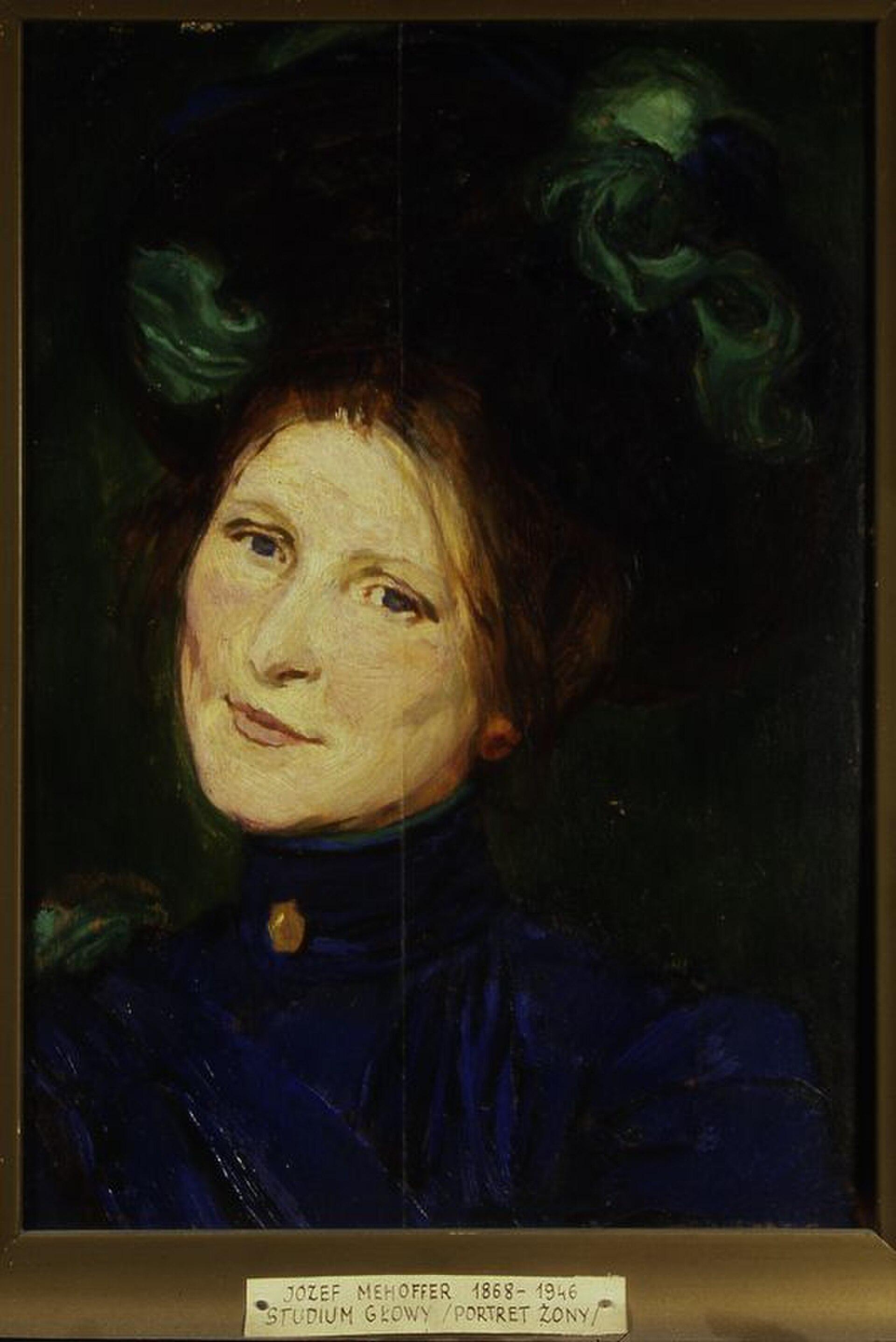 Wife’s Portrait Study, Sketch For “strange Garden” — Józef Mehoffer