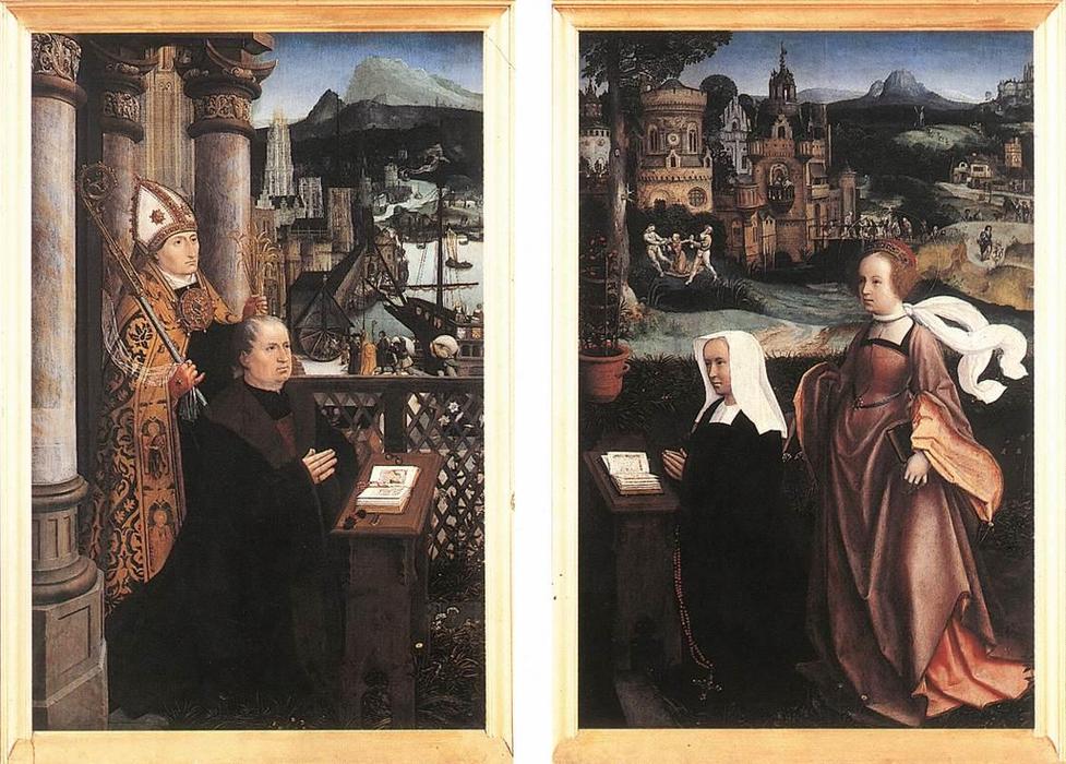 Donor With St. Nicholas And His Wife With St. Godelina — Jan Provoost
