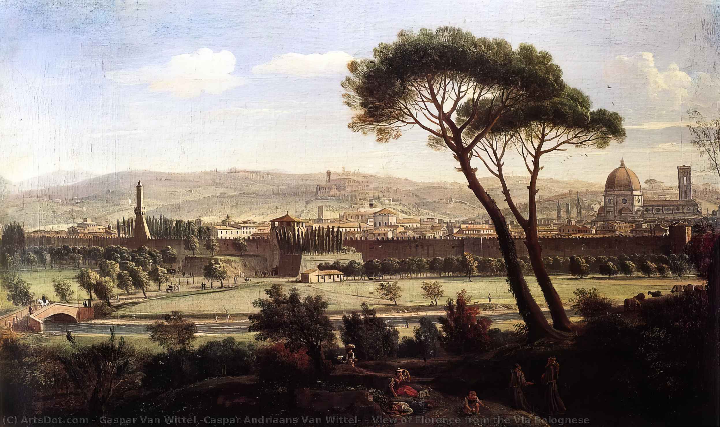 View Of Florence From The Via Bolognese — Gaspar Van Wittel