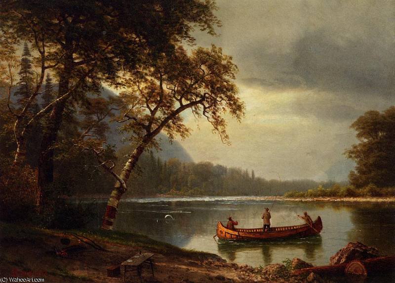 Salmon Fishing On The Cascapediac River — Albert Bierstadt